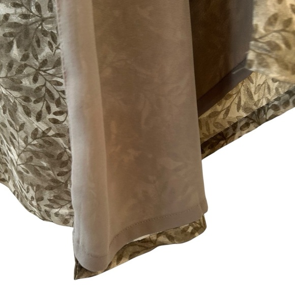 Fall Vintage Y2K Old Navy Maxi Dress, Sleeveless Floral Leaf Green Print Size 10 - Picture 5 of 8